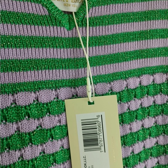 Striped Green and Pink Knit Dress - Picture 7 of 10